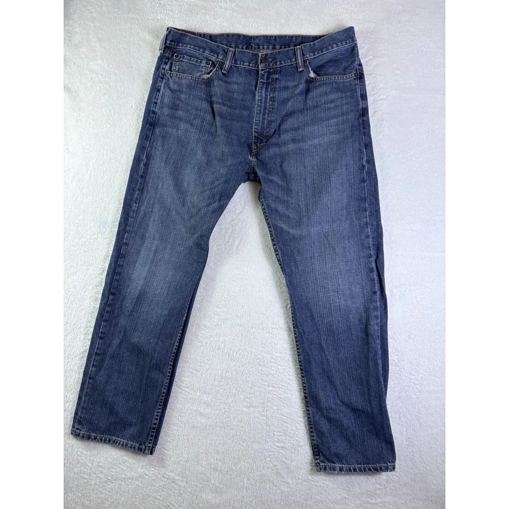 Levi's 505 Regular Fit Jeans Mens 40x30 Blue Medium Wash Straight Leg Denim
